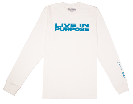 OFF WHITE - LIVE IN PURPOSE UNISEX LONGSLEEVE TEE