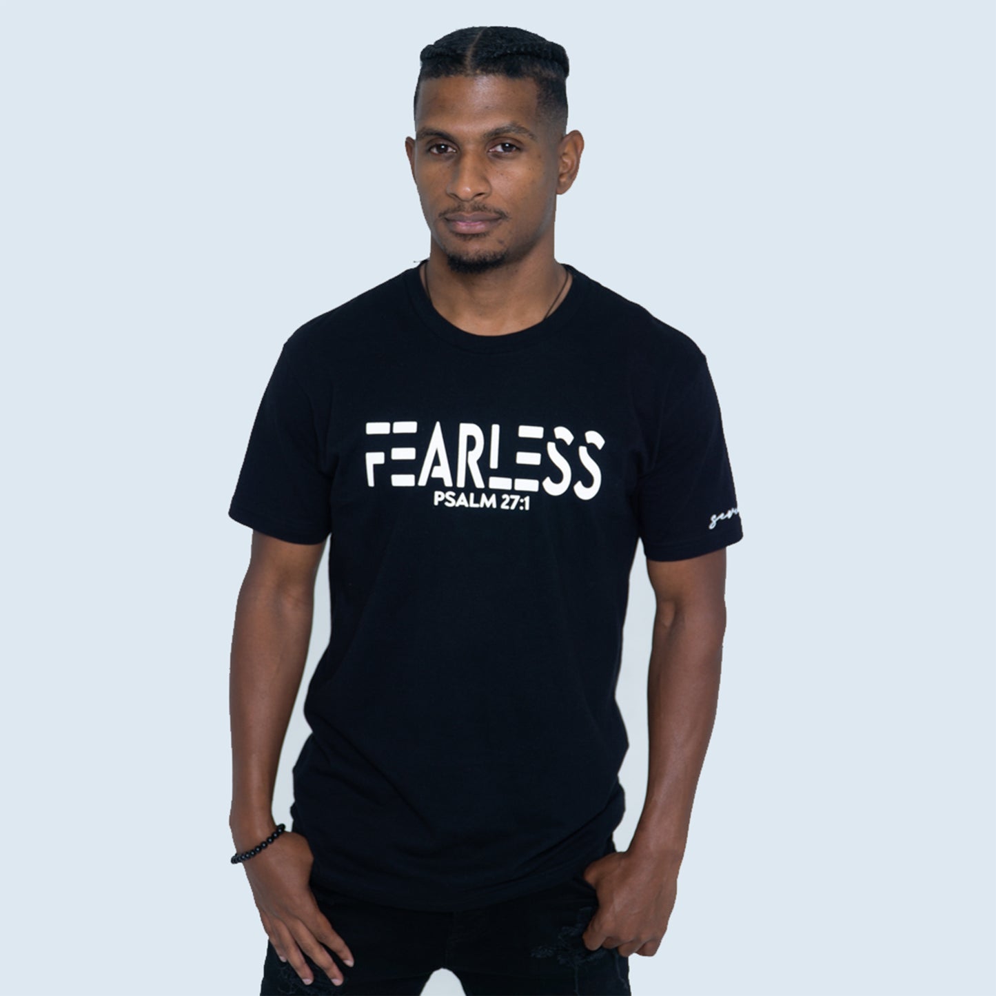 FEARLESS WHITE ON BLACK UNISEX TEE