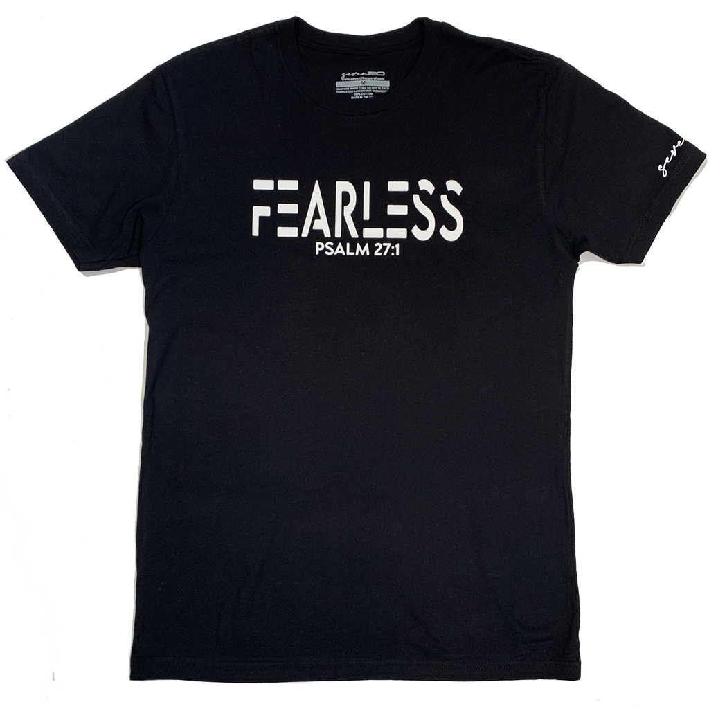 FEARLESS WHITE ON BLACK UNISEX TEE