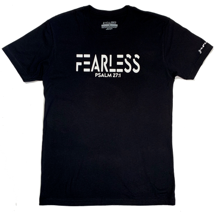 FEARLESS WHITE ON BLACK UNISEX TEE