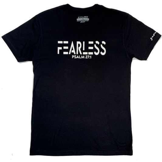 FEARLESS WHITE ON BLACK UNISEX TEE